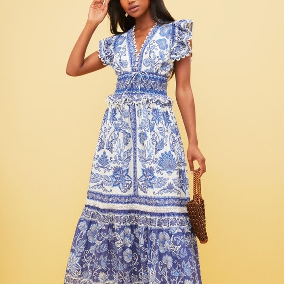 Farm Rio Shell Garden Off-white Maxi Dress - Picture 8 of 9